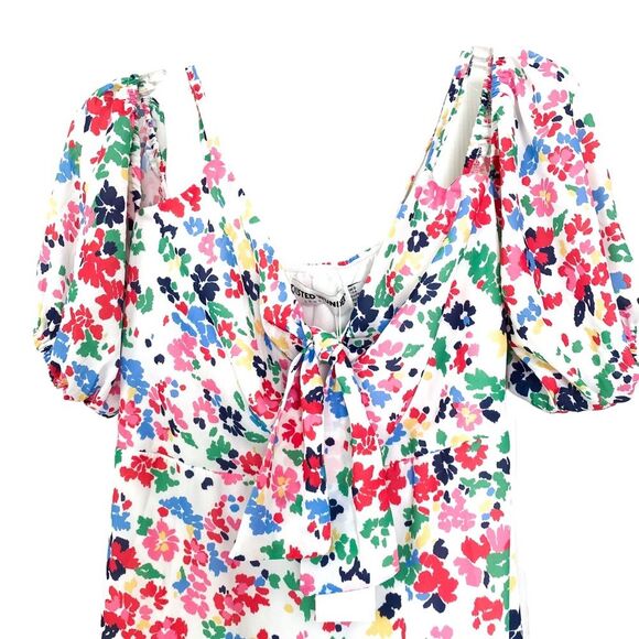 Twisted Wunder White Multicolor Floral Open Shoulder Maxi Dress Size 4 - Picture 6 of 9